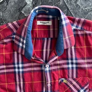 BURBERRY LONDON Authentic Plaid Men's Shirt Cottagecore Coastal Quiet Luxury